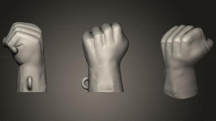 Anatomy of skeletons and skulls (Hulk fist keychain, ANTM_0667) 3D models for cnc